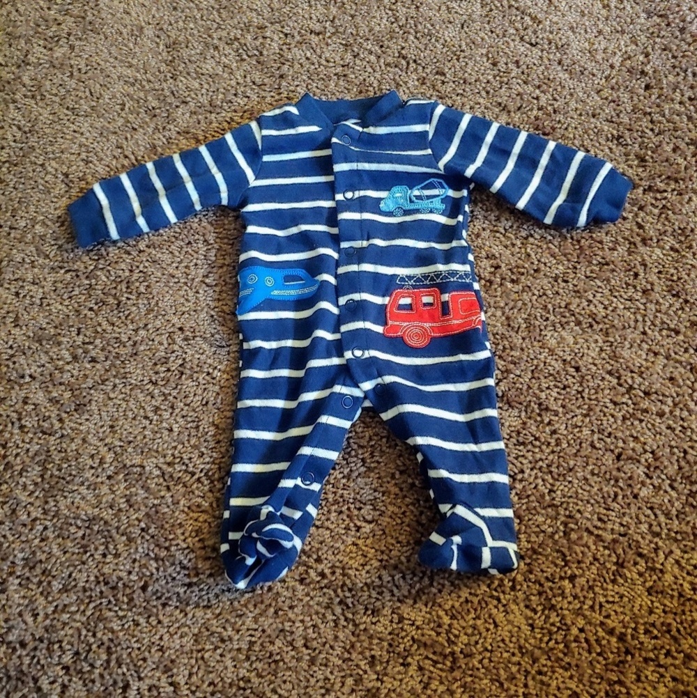 Child of mine‎ newborn striped boys truck onesie